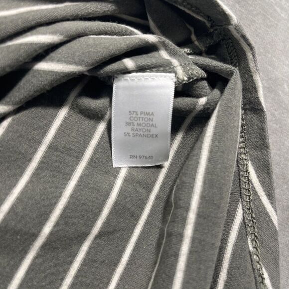 J.‎ Jill T Shirt Dress Womens Medium Gray Striped Short Sleeve V Neck Pockets - Picture 7 of 8